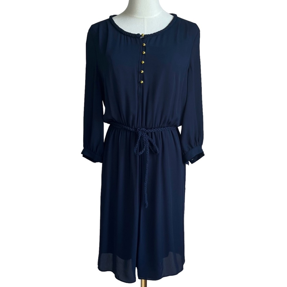 RW& Co. Dress Chiffon Flowy Feminine Elastic Waist